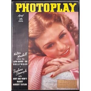 1937 Photoplay Ginger Rogers Magazine Errol Flynn Claudette Colbert Hollywood